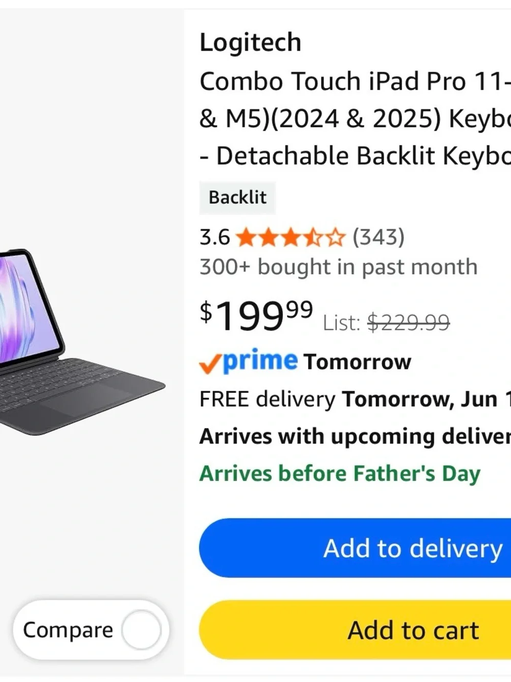 LOGITECH Combo Touch For Apple IPad 11 INCH